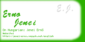 erno jenei business card