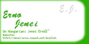 erno jenei business card